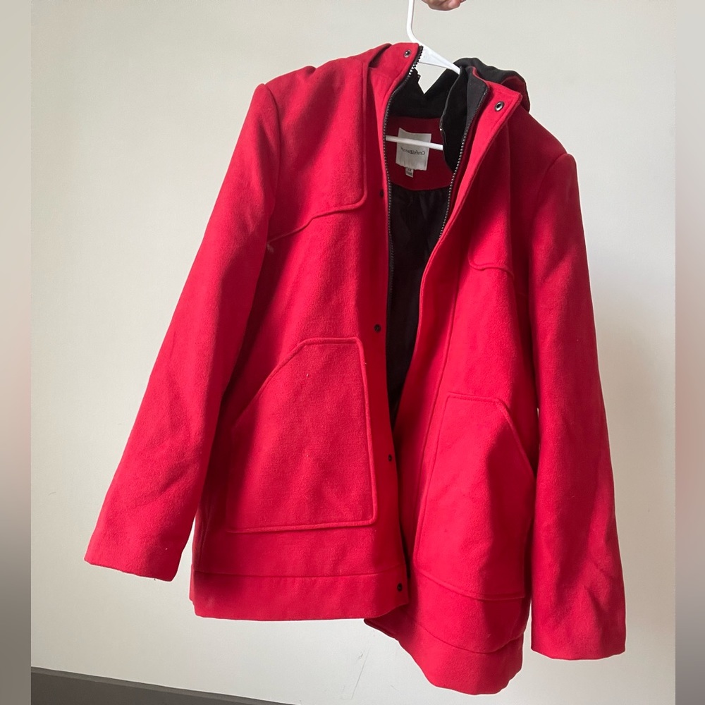 Red winter coat